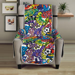 Funky Graffiti Pattern Print Armchair Protector