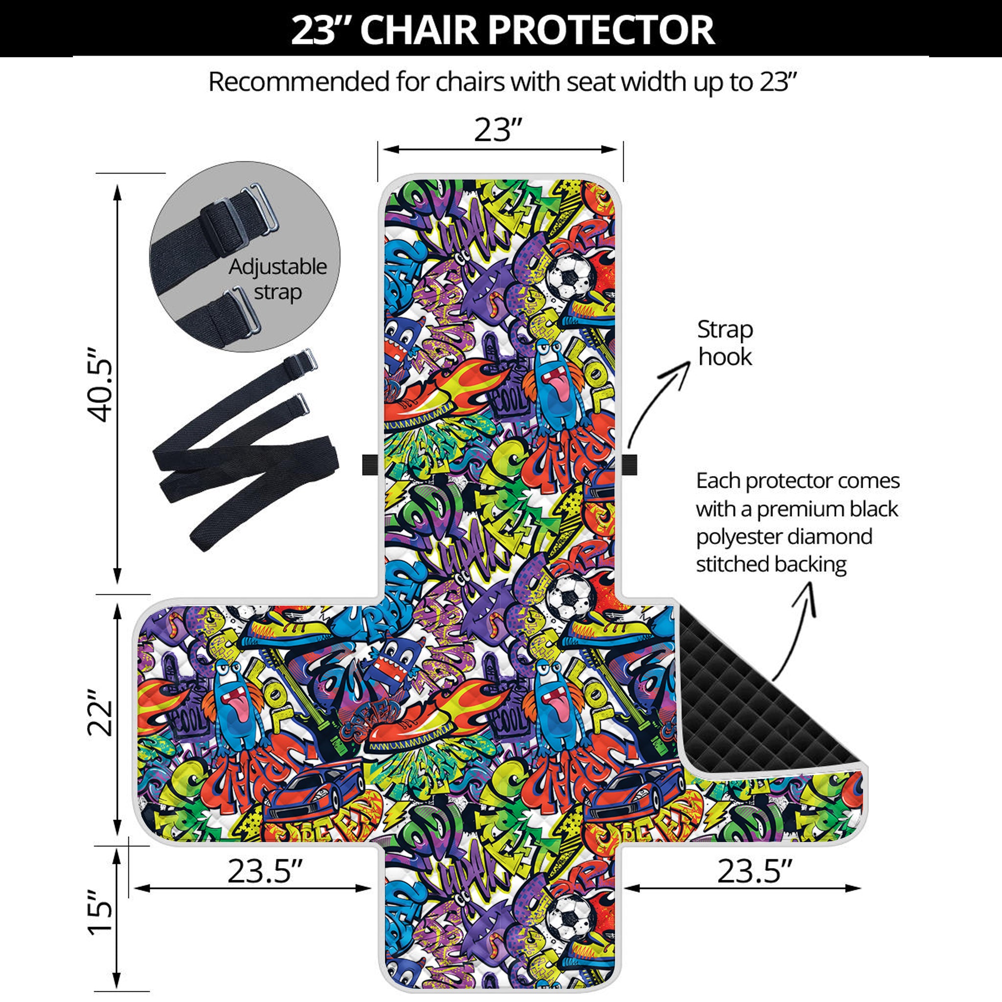 Funky Graffiti Pattern Print Armchair Protector