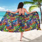 Funky Graffiti Pattern Print Beach Sarong Wrap