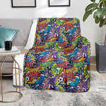 Funky Graffiti Pattern Print Blanket