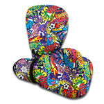 Funky Graffiti Pattern Print Boxing Gloves