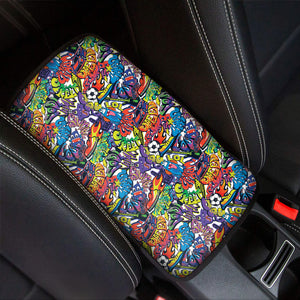 Funky Graffiti Pattern Print Car Center Console Cover