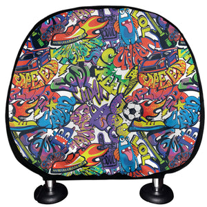 Funky Graffiti Pattern Print Car Headrest Covers