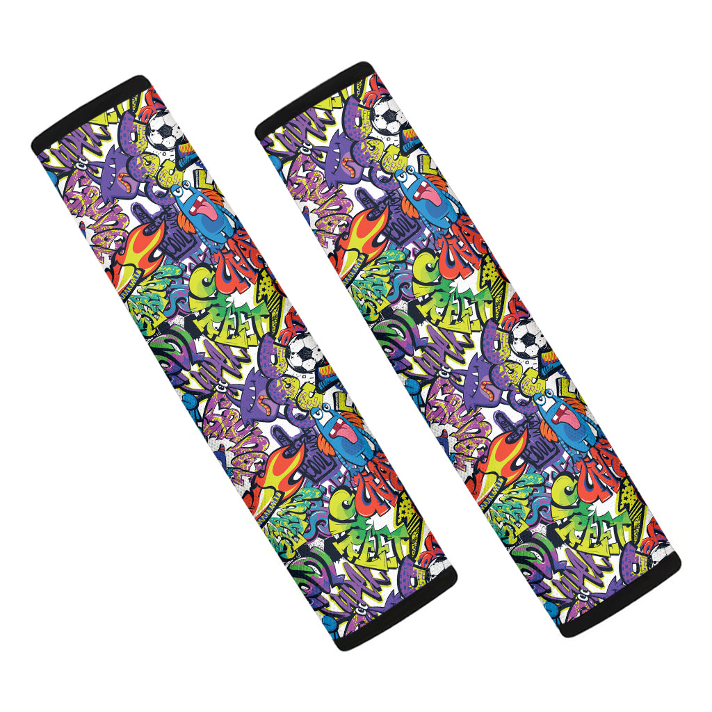 Funky Graffiti Pattern Print Car Seat Belt Covers