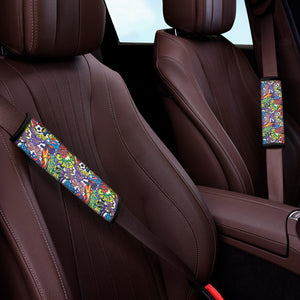 Funky Graffiti Pattern Print Car Seat Belt Covers