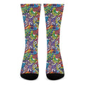 Funky Graffiti Pattern Print Crew Socks