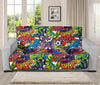 Funky Graffiti Pattern Print Futon Protector