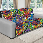 Funky Graffiti Pattern Print Futon Protector