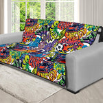 Funky Graffiti Pattern Print Futon Protector