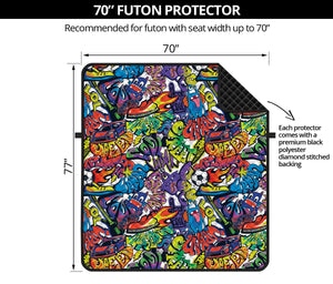 Funky Graffiti Pattern Print Futon Protector