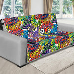 Funky Graffiti Pattern Print Futon Protector