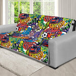 Funky Graffiti Pattern Print Futon Protector