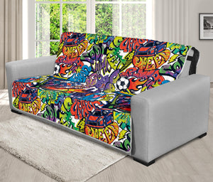 Funky Graffiti Pattern Print Futon Protector