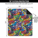 Funky Graffiti Pattern Print Futon Protector