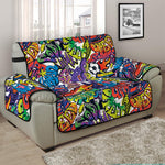 Funky Graffiti Pattern Print Half Sofa Protector