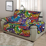 Funky Graffiti Pattern Print Half Sofa Protector