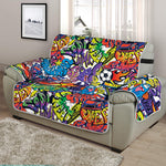 Funky Graffiti Pattern Print Half Sofa Protector