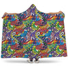 Funky Graffiti Pattern Print Hooded Blanket