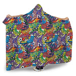 Funky Graffiti Pattern Print Hooded Blanket