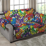 Funky Graffiti Pattern Print Loveseat Protector