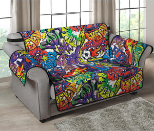 Funky Graffiti Pattern Print Loveseat Protector