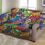 Funky Graffiti Pattern Print Loveseat Protector