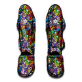 Funky Graffiti Pattern Print Muay Thai Shin Guards