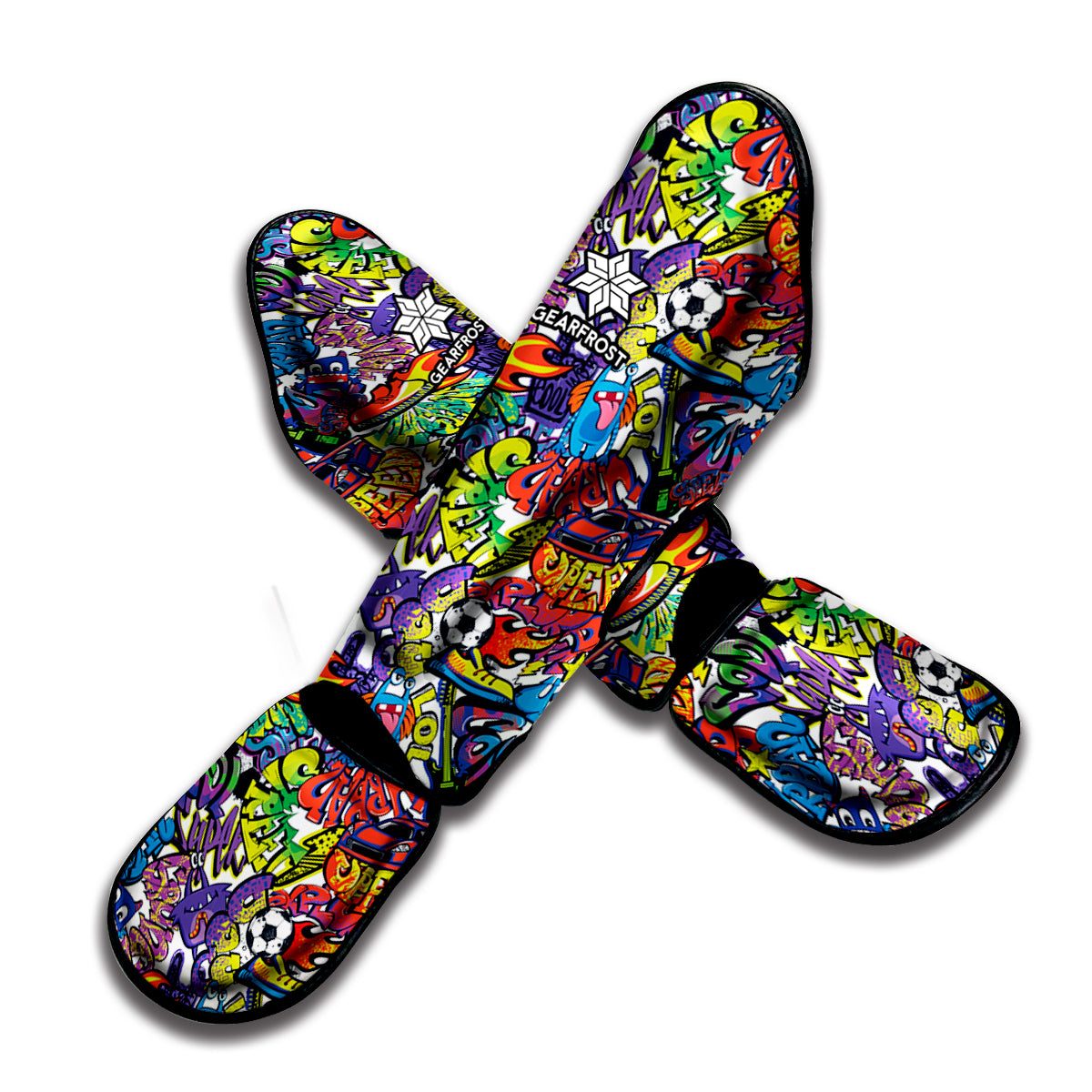 Funky Graffiti Pattern Print Muay Thai Shin Guard