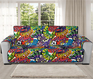 Funky Graffiti Pattern Print Oversized Sofa Protector