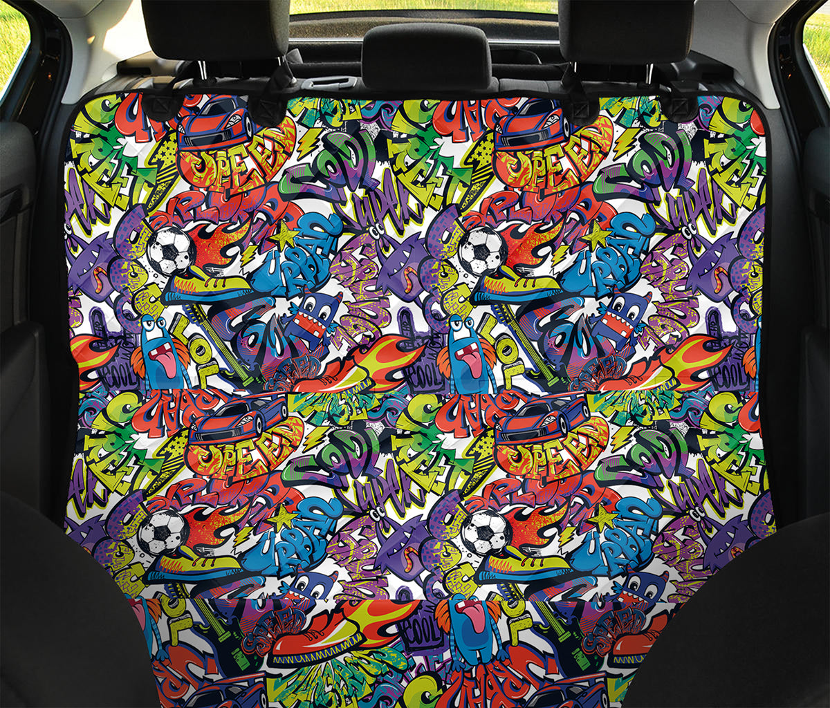 Funky Graffiti Pattern Print Pet Car Back Seat Cover