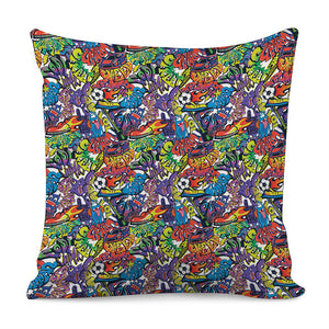 Funky Graffiti Pattern Print Pillow Cover