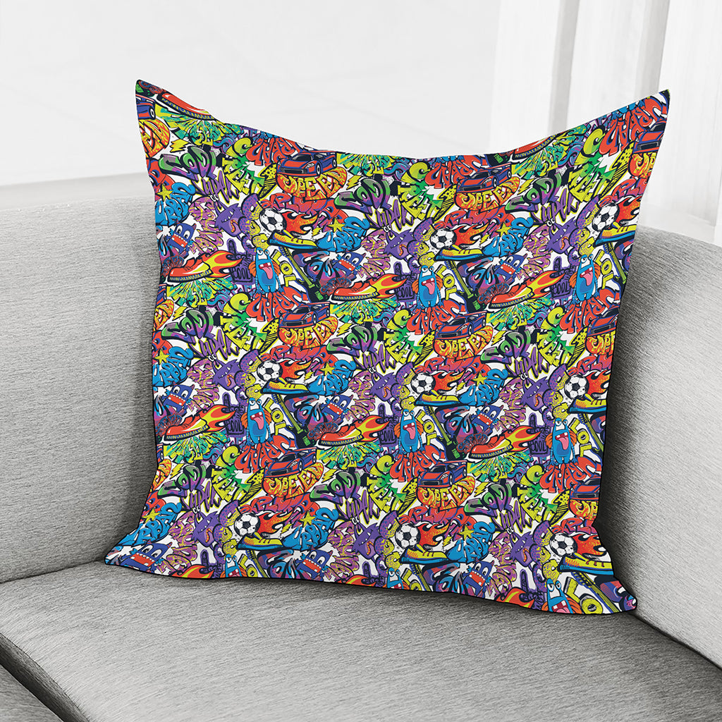 Funky Graffiti Pattern Print Pillow Cover