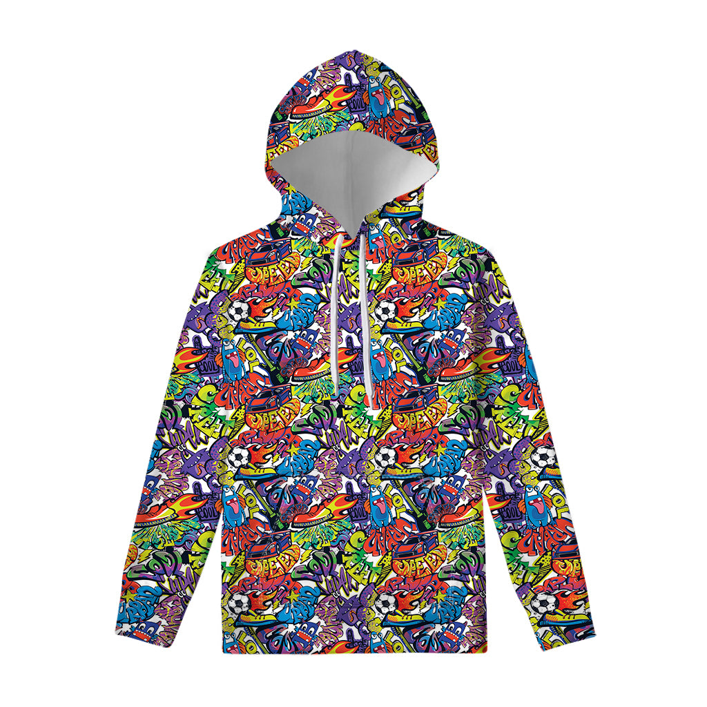 Funky Graffiti Pattern Print Pullover Hoodie