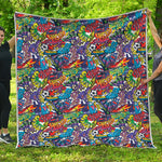 Funky Graffiti Pattern Print Quilt