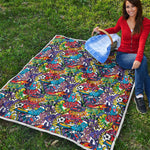 Funky Graffiti Pattern Print Quilt