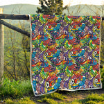 Funky Graffiti Pattern Print Quilt