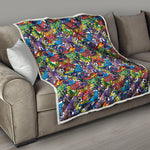 Funky Graffiti Pattern Print Quilt