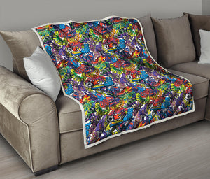 Funky Graffiti Pattern Print Quilt