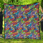 Funky Graffiti Pattern Print Quilt