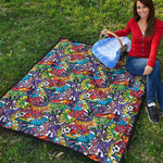 Funky Graffiti Pattern Print Quilt