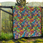 Funky Graffiti Pattern Print Quilt