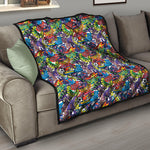 Funky Graffiti Pattern Print Quilt