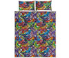 Funky Graffiti Pattern Print Quilt Bed Set