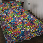 Funky Graffiti Pattern Print Quilt Bed Set