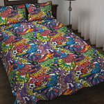 Funky Graffiti Pattern Print Quilt Bed Set