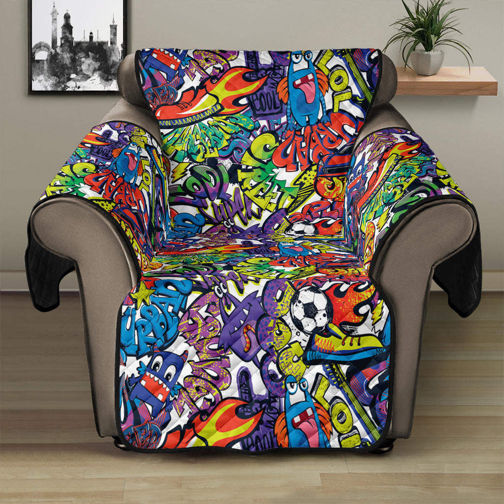 Funky Graffiti Pattern Print Recliner Protector