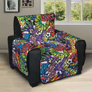 Funky Graffiti Pattern Print Recliner Protector