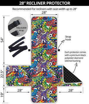 Funky Graffiti Pattern Print Recliner Protector