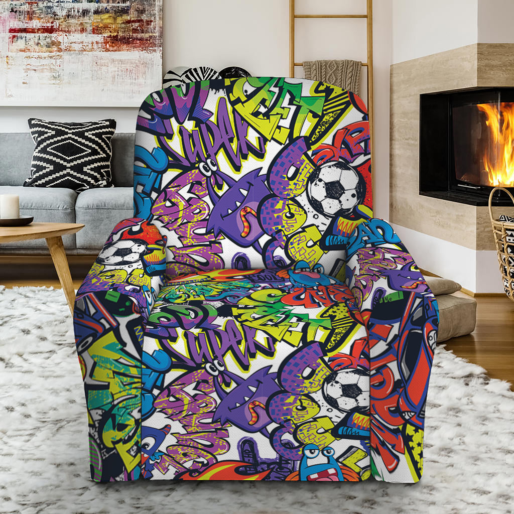 Funky Graffiti Pattern Print Recliner Slipcover