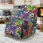 Funky Graffiti Pattern Print Recliner Slipcover